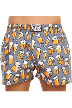 STYX Pánské trenky art klasická guma nadrozměr pivo