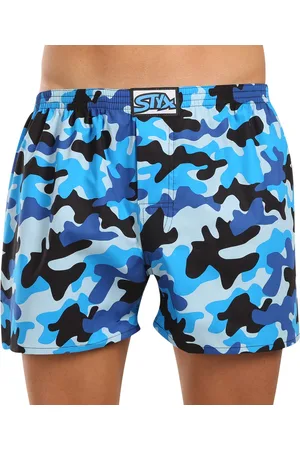 STYX Pánské trenky art klasická guma nadrozměr maskáč modrý