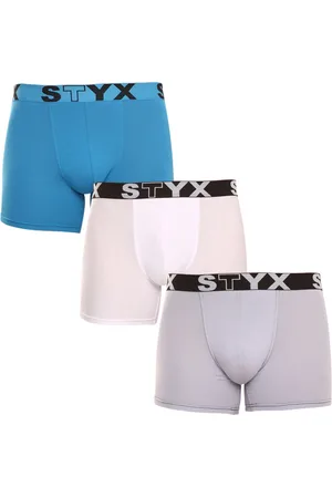 STYX 3PACK pánské boxerky long sportovní guma vícebarevné