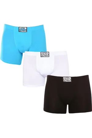 STYX 3PACK pánské boxerky long klasická guma vícebarevné