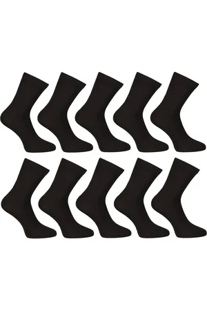 Nedeto 10PACK ponožky kotníkové bambusové černé