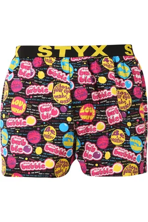 STYX Pánské trenky art sportovní guma Pink Bubble
