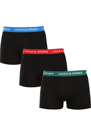 JACK & JONES 3PACK pánské boxerky černé