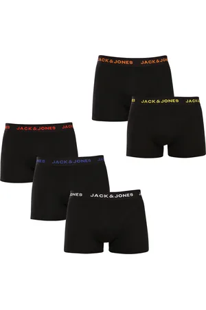 JACK & JONES 5PACK pánské boxerky černé