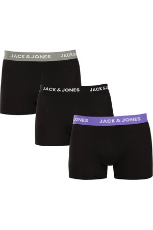 JACK & JONES 3PACK pánské boxerky černé
