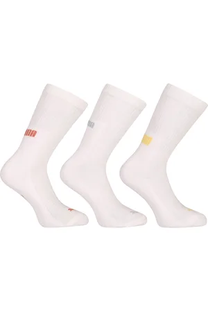 PUMA 3PACK ponožky vysoké bílé