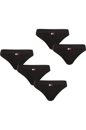 Tommy Hilfiger 5PACK dámská tanga černá