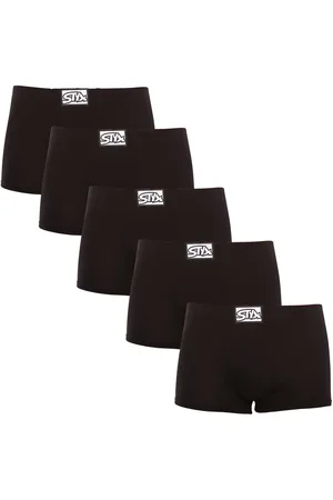 STYX 5PACK pánské boxerky klasická guma černé