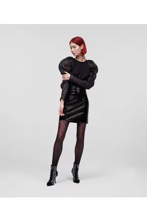 Karl Lagerfeld Sukně faux patent leather skirt 38