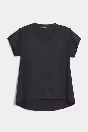 Karl Lagerfeld Ženy S krátkým rukávem - Tričko feminine v-neck t-shirt l