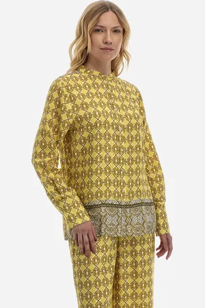 La Martina Košile woman shirt printed poplin goldfinch/arrow/whit