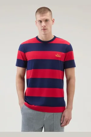 Woolrich Tričko striped t-shirt blue stripe