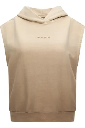 Woolrich Mikina dip dye sleeveless hoodie coral sand