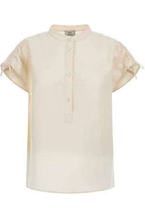 Woolrich Košile viscose linen shirt plaster white