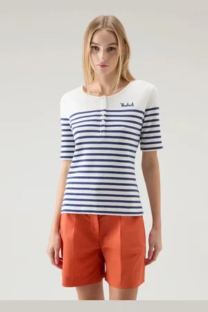 Woolrich Tričko striped jersey t-shirt twilight blue stripe