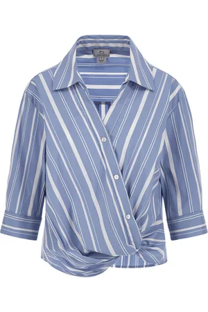 Woolrich Halenka stripe poplin blouse plaster white stripe