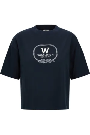 Woolrich Tričko graphic t-shirt melton blue