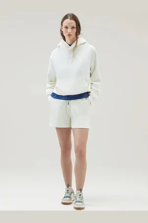 Woolrich Šortky cotton fleece short plaster white