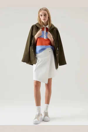 Woolrich Sukně cotton twill skirt plaster white