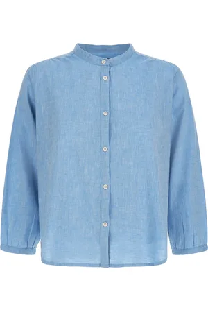 Woolrich Košile cotton linen shirt sea breeze