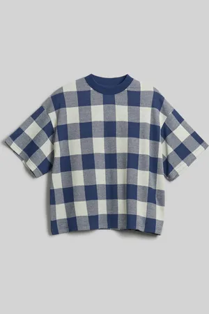 Woolrich Tričko american check tee twilight blue buffalo