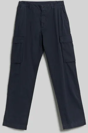Woolrich Kalhoty gabardine cargo pant melton blue