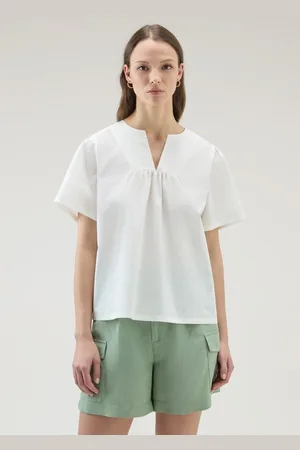 Woolrich Halenka poplin blouse plaster white