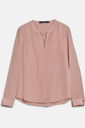 Karl Lagerfeld Halenka silk blouse w/pleats rose smoke