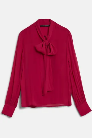 Karl Lagerfeld Halenka bow blouse persian red