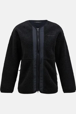 Peak Performance Mikina w heavy pile oversized cardigan black