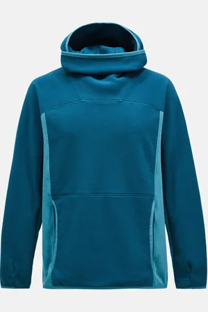 Peak Performance Mikina m treeline fleece hood infinity teel