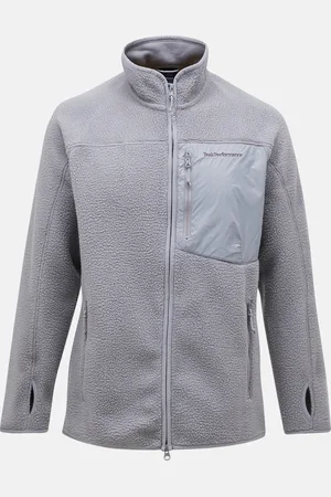 Peak Performance Mikina m pile zip jacket soud mist