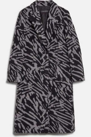 Karl Lagerfeld Kabát jacquard tailored coat grey zebra