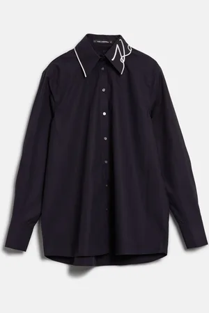 Karl Lagerfeld Košile signature collar poplin shirt black