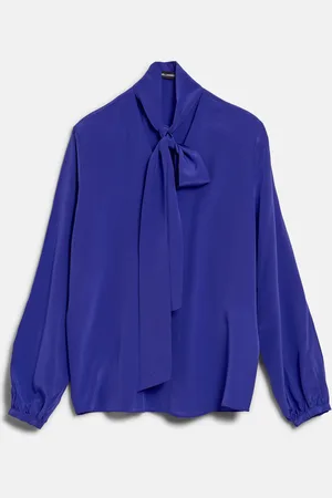 Karl Lagerfeld Halenka silk button down blouse deep purple