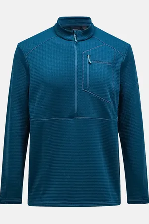 Peak Performance Mikina m trail polartec half zip infinity teel