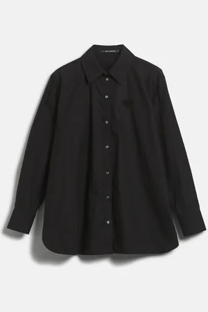 Karl Lagerfeld Košile fan lace poplin shirt black
