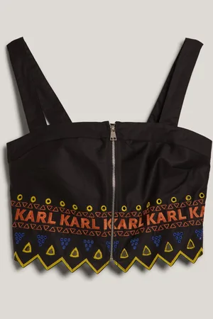 Karl Lagerfeld Halenka embroidered top black