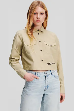Karl Lagerfeld Košile klj cropped logo shirt twill