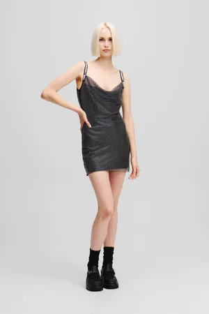 Karl Lagerfeld Šaty klj chainmail dress black