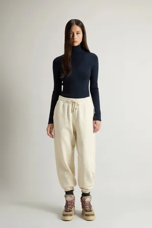 Woolrich Tepláky light fleece pant milky cream