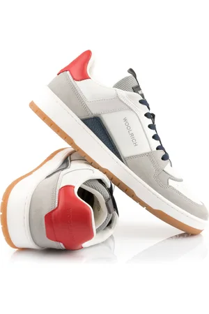 Woolrich Tenisky low basket man camoscio - calf grey - white