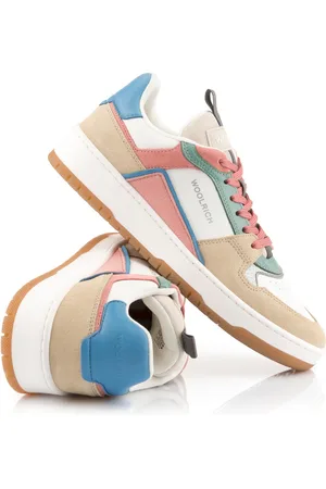 Woolrich Tenisky low basket woman camoscio - calf beige - multicolor