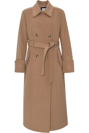 DKNY Kabát 140cm slim wool coat black