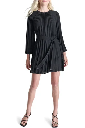 DKNY Šaty l/s pleated a-line black