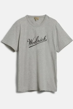 Woolrich Tričko script t-shirt light grey melange