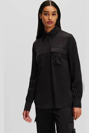 Karl Lagerfeld Košile satin cargo shirt black