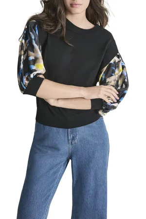 DKNY Svetr 3/4 slv prntd scrf t bk/abst tiger