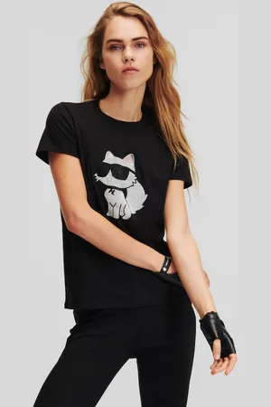 Karl Lagerfeld Tričko ikonik 2.0 choupette rs tee black