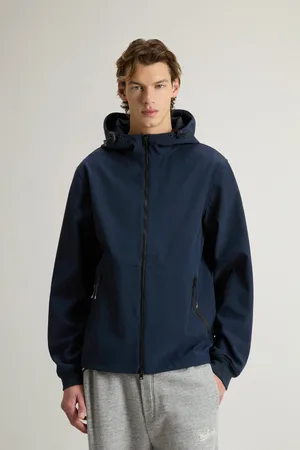 Woolrich Mikina soft shell full-zip hoodie melton blue